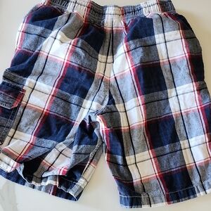 Plaid Shorts in Red, White, and Blue